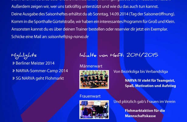 Das neue Saisonheft ist da!